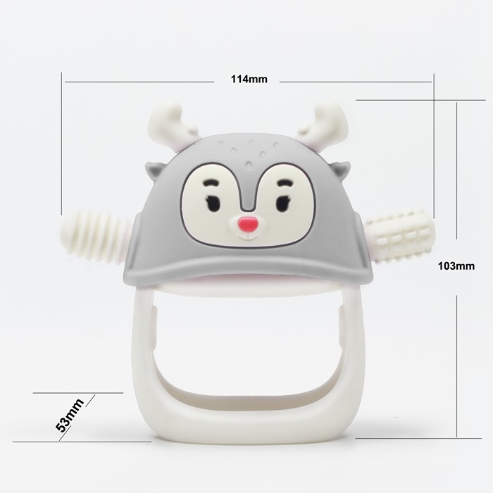 Gryzak dla Niemowlaka Renifer Light Grey Smily Mia