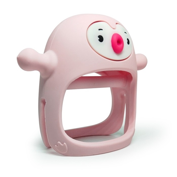 Gryzak Silikonowy Pingwin Buddy Light Pink Smily Mia