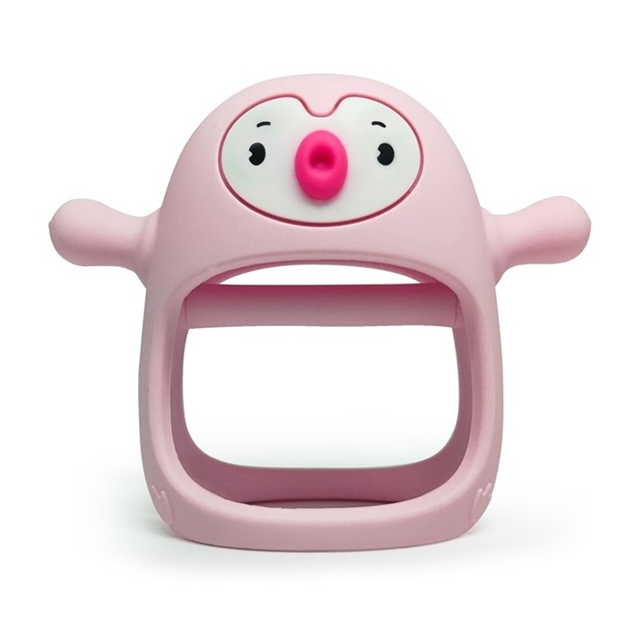 Gryzak Silikonowy Pingwin Buddy Light Pink Smily Mia