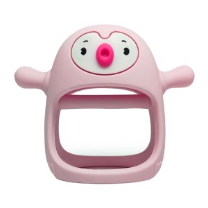 Gryzak Silikonowy Pingwin Buddy Light Pink Smily Mia