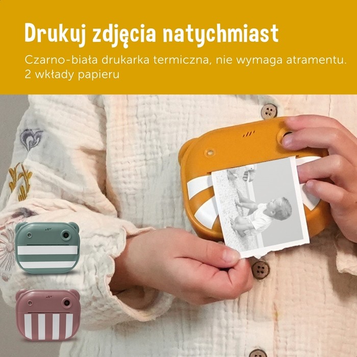 Aparat Cyfrowy dla Dzieci z Drukarką Yellow ZAZU Fun