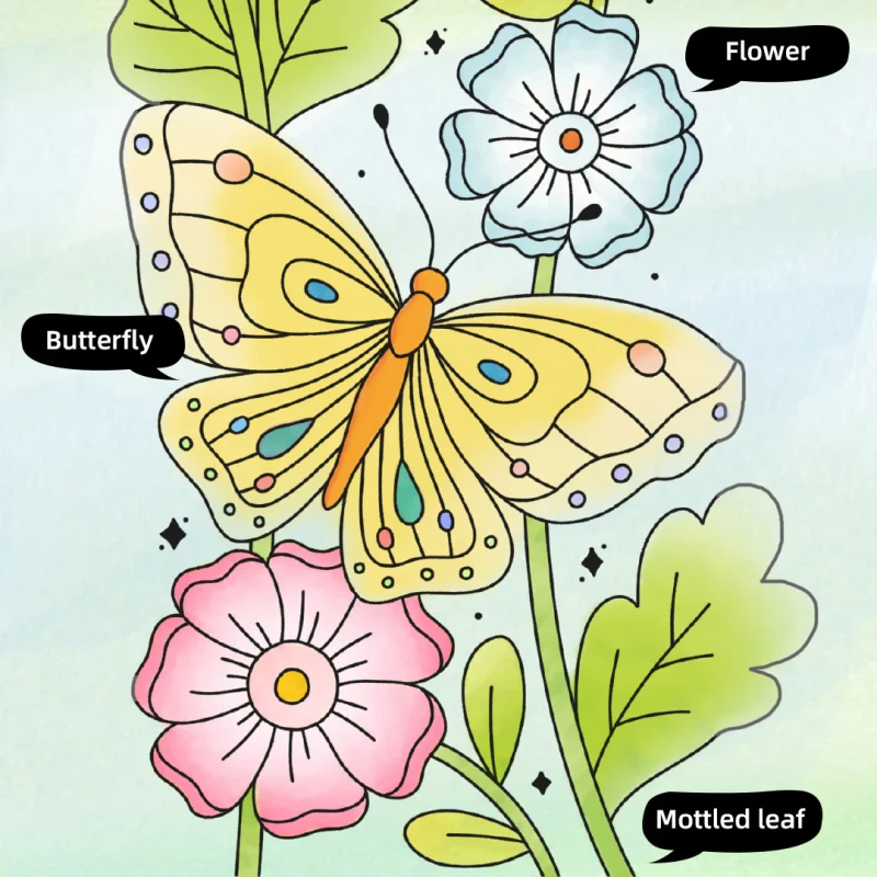 Kolorowanka akwarelowa Kwiaty mideer
