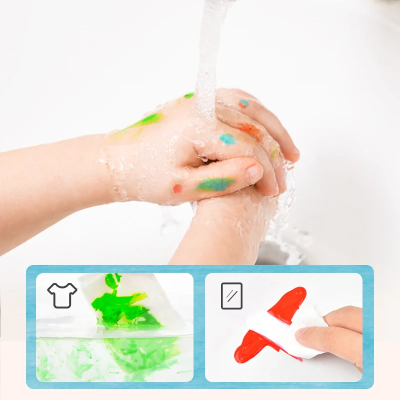 Farby do malowania palcami z książeczką 12 kolorów mideer