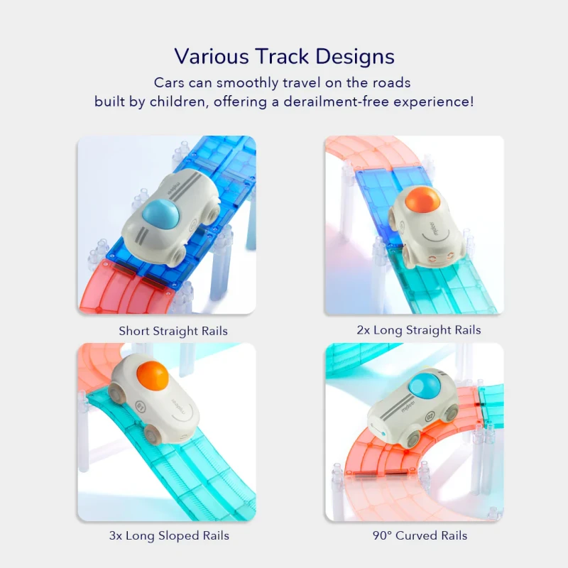 Klocki magnetyczne z autkami Tor wyścigowy 115 el. mideer