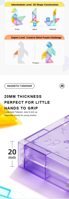 Magnetyczny tangram 3D z klepsydrą mideer