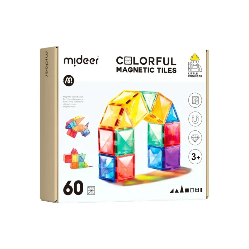 Klocki magnetyczne 60 elementów mideer