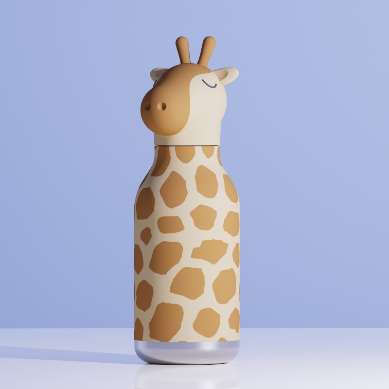 Butelka termiczna ze słomką Bestie Żyrafa 460 ml Asobu