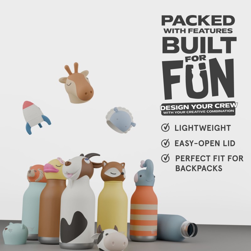 Butelka termiczna ze słomką Bestie Rakieta 460 ml Asobu