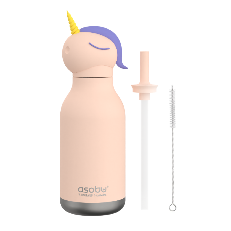 Butelka termiczna ze słomką Bestie Jednorożec 460 ml Asobu