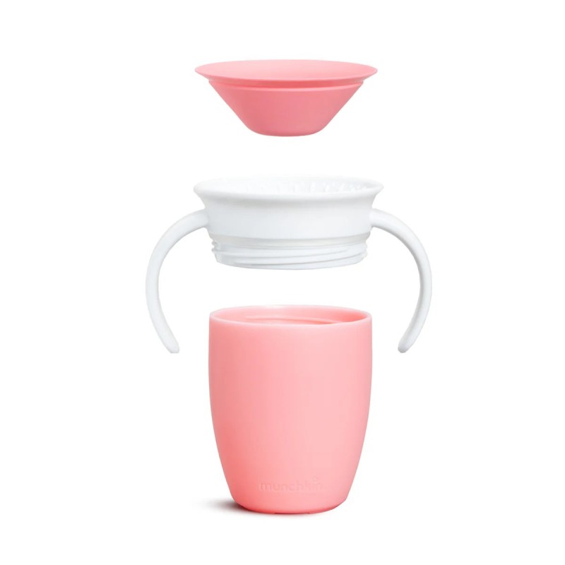 Kubek treningowy z uchwytami Miracle 360° 207 ml różowy Munchkin