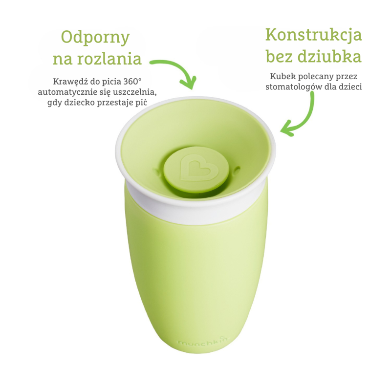 Kubek treningowy Miracle 360° 296 ml zielony Munchkin