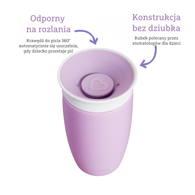 Kubek treningowy Miracle 360° 296 ml fioletowy Munchkin