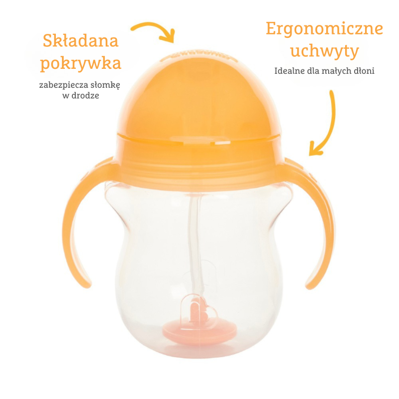 Kubek niekapek ze słomką 207 ml pomarańczowy Munchkin