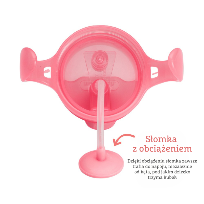 Kubek niekapek ze słomką 207 ml różowy Munchkin