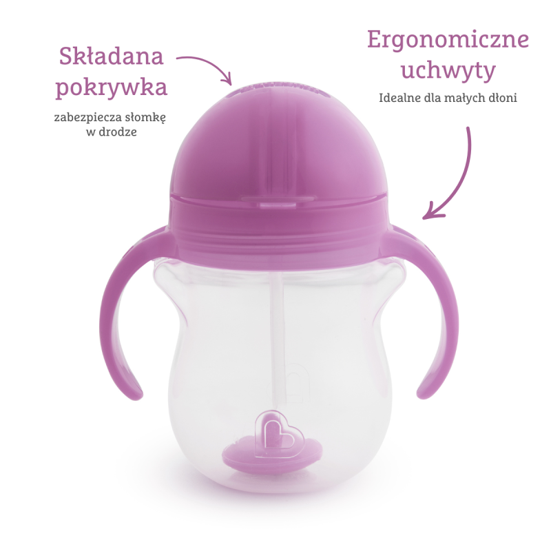 Kubek niekapek ze słomką 207 ml fioletowy Munchkin