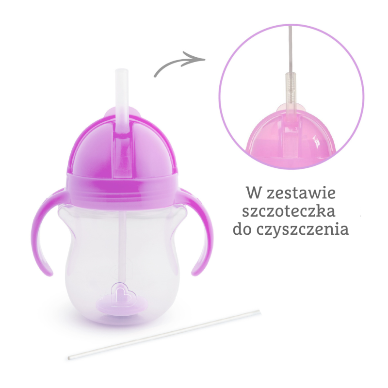 Kubek niekapek ze słomką 207 ml fioletowy Munchkin
