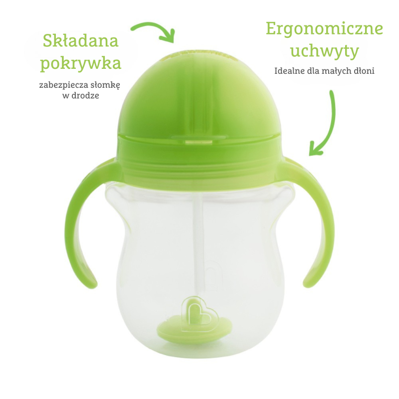 Kubek niekapek ze słomką 207 ml zielony Munchkin