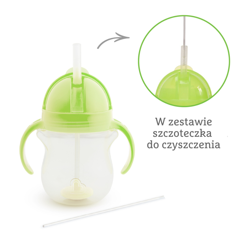 Kubek niekapek ze słomką 207 ml zielony Munchkin