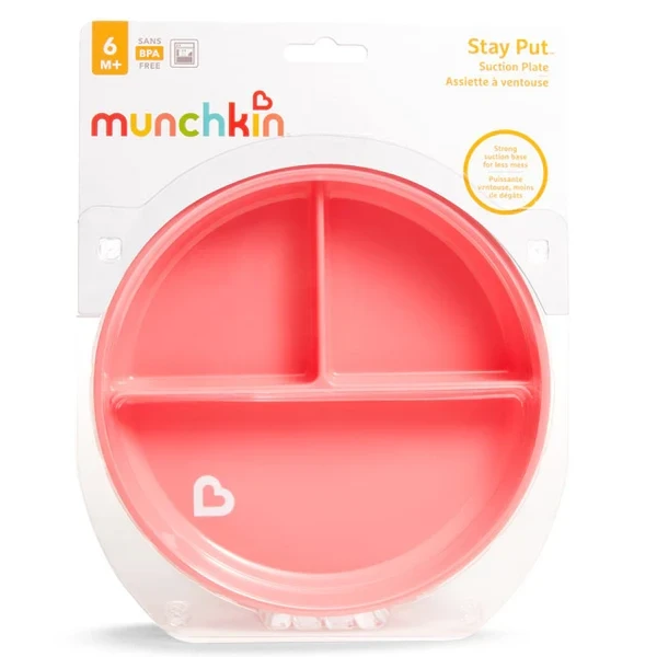 Talerz z przyssawką różowy Munchkin