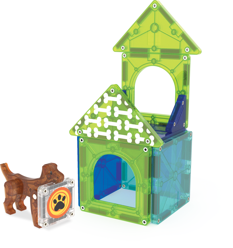 Klocki Magnetyczne Dog House 13 el. domek dla psa MAGNA-TILES