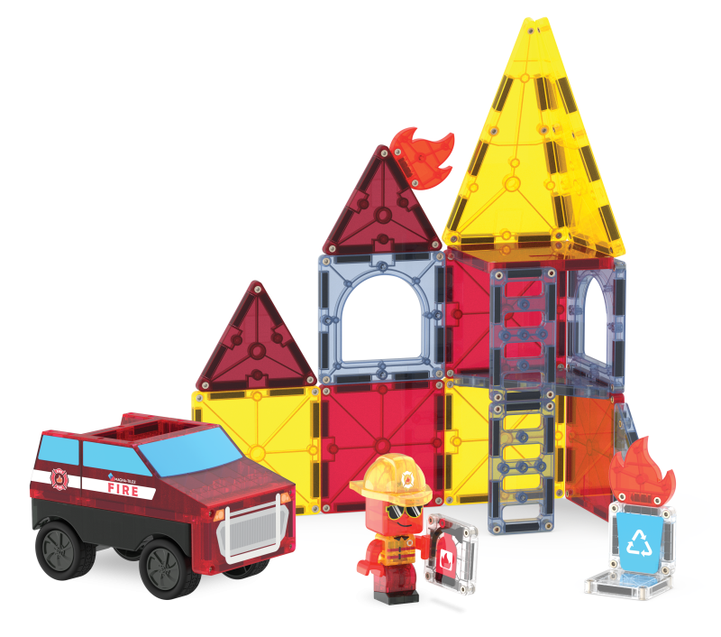 Klocki Magnetyczne Fire Rescue 27 el. Straż Pożarna Remiza MAGNA-TILES
