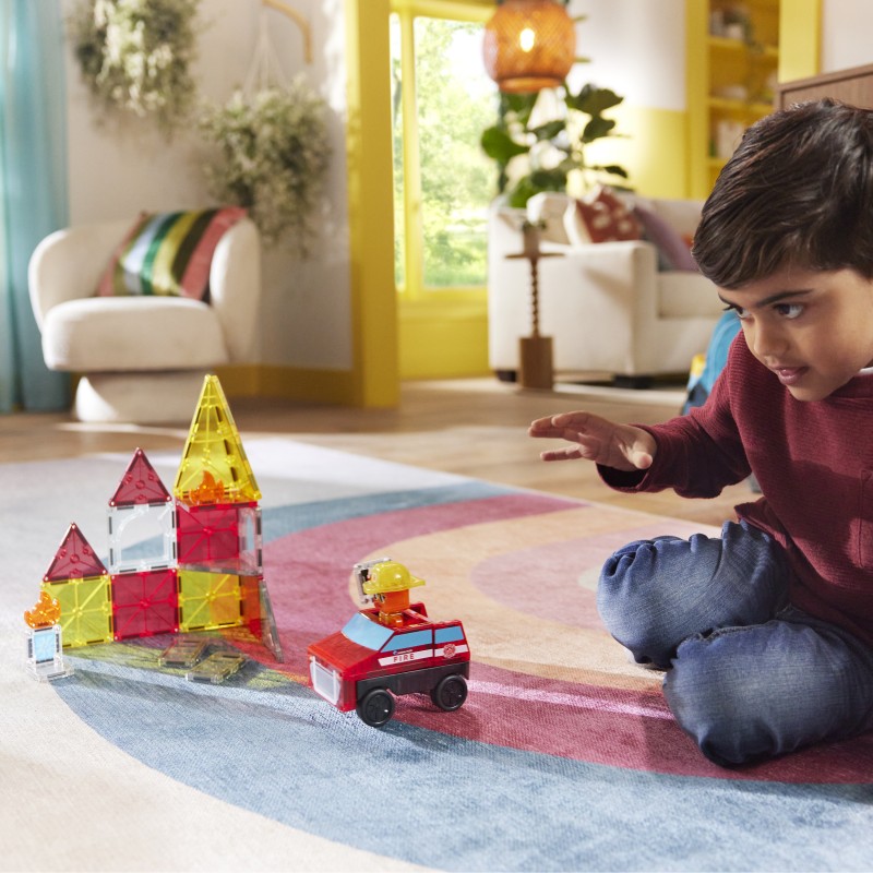 Klocki Magnetyczne Fire Rescue 27 el. Straż Pożarna Remiza MAGNA-TILES