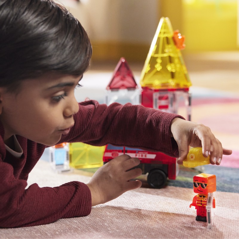 Klocki Magnetyczne Fire Rescue 27 el. Straż Pożarna Remiza MAGNA-TILES