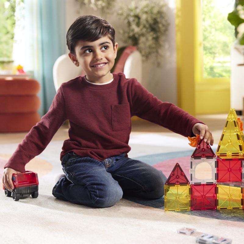 Klocki Magnetyczne Fire Rescue 27 el. Straż Pożarna Remiza MAGNA-TILES