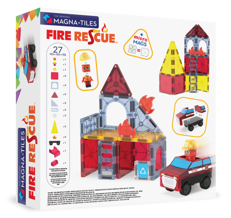 Klocki Magnetyczne Fire Rescue 27 el. Straż Pożarna Remiza MAGNA-TILES