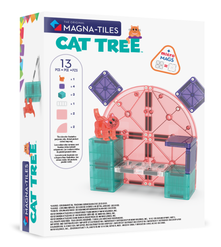 Klocki Magnetyczne Cat Tree 13 el. kot na drapaku MAGNA-TILES