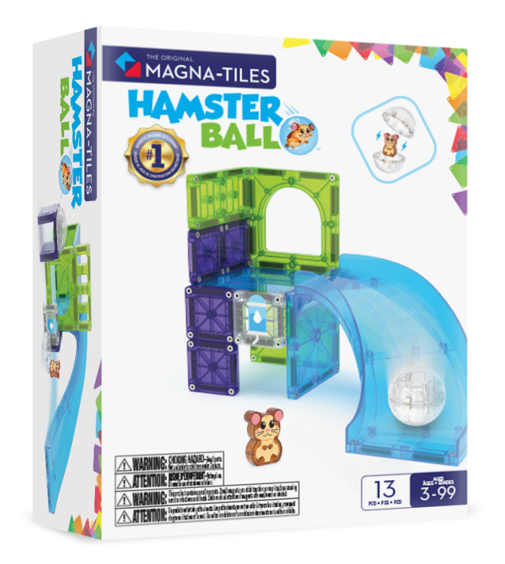 Klocki Magnetyczne Hamster Ball 13 el. kula z chomikiem MAGNA-TILES