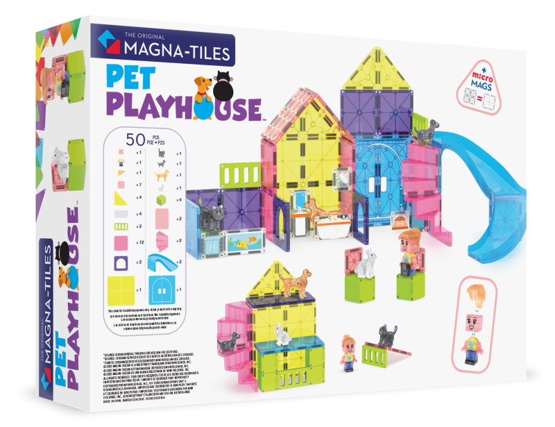 Klocki Magnetyczne Pet Playhouse 50 el. Zwierzęta MAGNA-TILES
