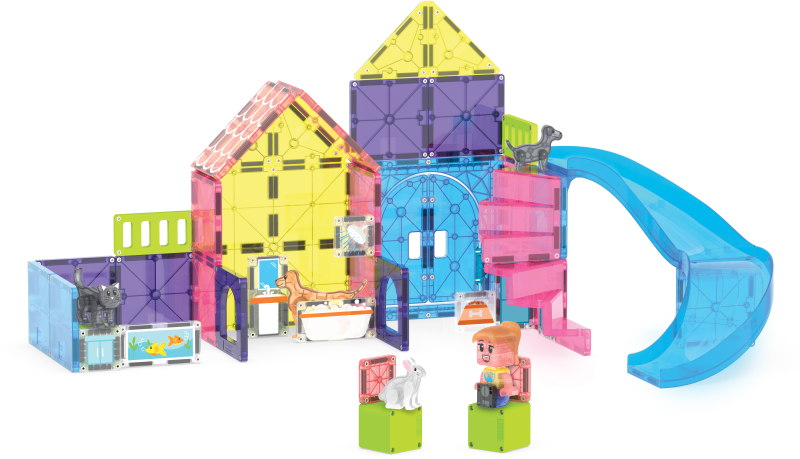 Klocki Magnetyczne Pet Playhouse 50 el. Zwierzęta MAGNA-TILES