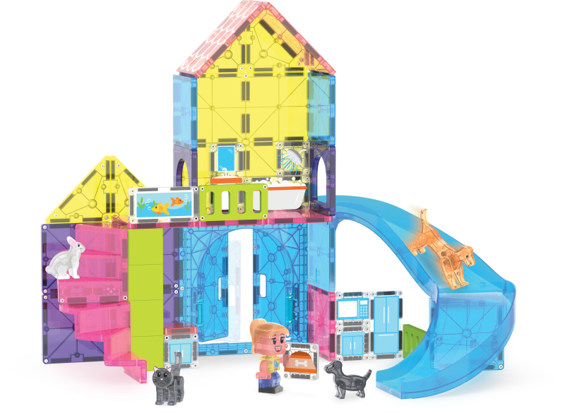 Klocki Magnetyczne Pet Playhouse 50 el. Zwierzęta MAGNA-TILES