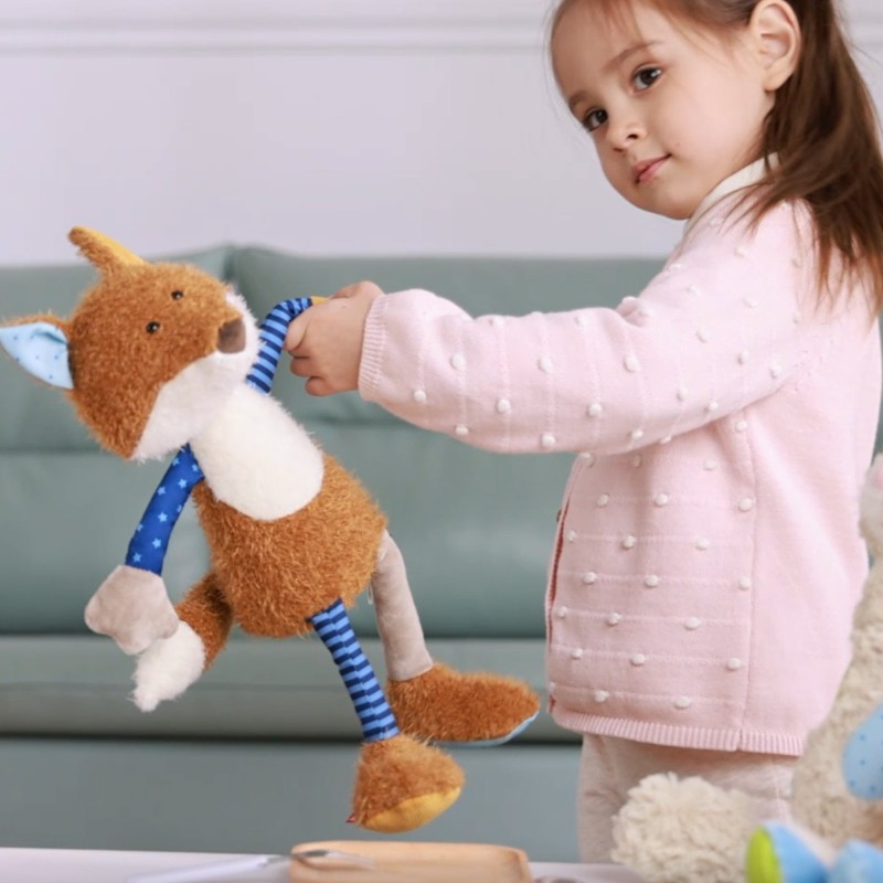 Pierwsza przytulanka pluszowy Lis 39cm patchworkowa maskotka dzieci sigikid