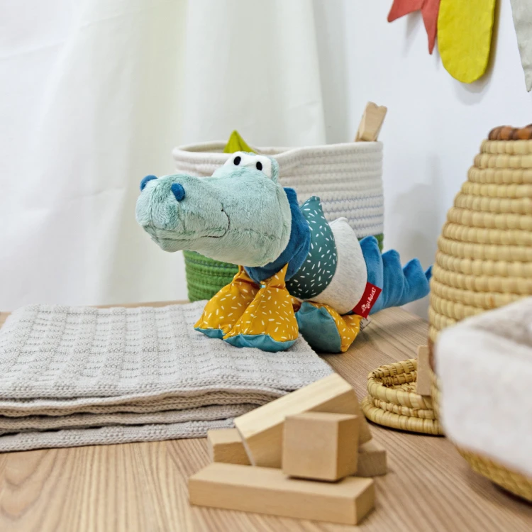 Pierwsza przytulanka pluszowy Krokodyl 43cm patchworkowa maskotka sigikid