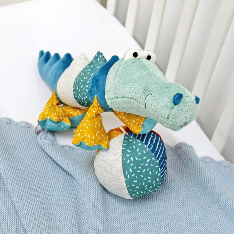 Pierwsza przytulanka pluszowy Krokodyl 43cm patchworkowa maskotka sigikid