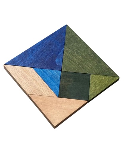 Drewniany Tangram w woreczku – barwa zimna Wooden Story