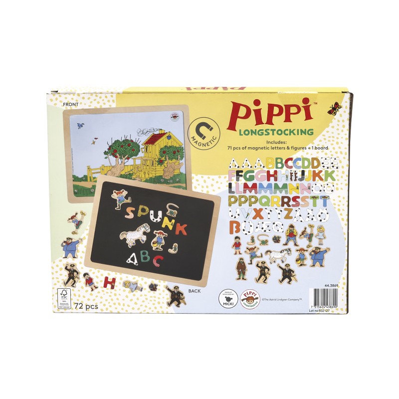Dwustronna magnetyczna tablica literki i obrazki, edukacyjna zabawka Pippi