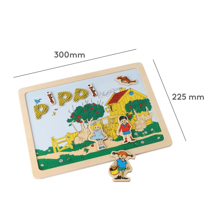 Dwustronna magnetyczna tablica literki i obrazki, edukacyjna zabawka Pippi