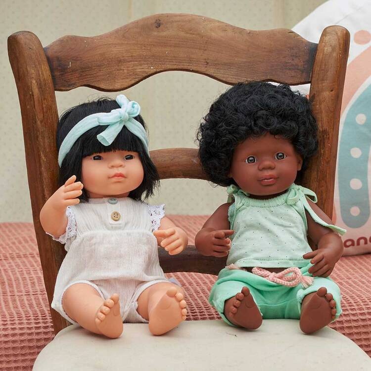 Lalka dziewczynka Afroamerykanka 38cm Miniland Doll