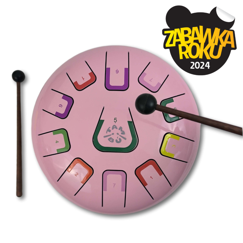 Tambu Różowy Metalowy Bębenek językowy Coral Reef 8" Juegaconmigo