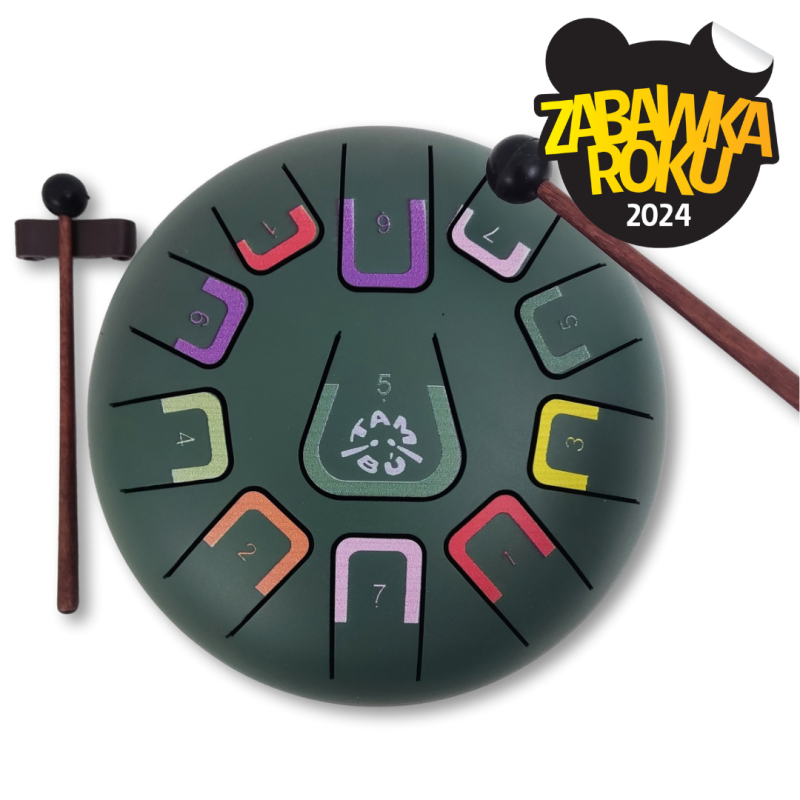 Tambu Zielony Metalowy Bębenek językowy Wild Jungle 8" Juegaconmigo