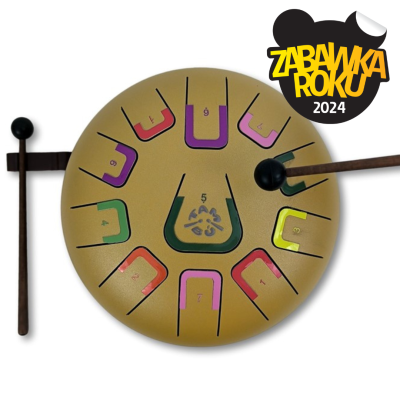Tambu Złoty Metalowy Bębenek językowy Golden Star 8" Juegaconmigo