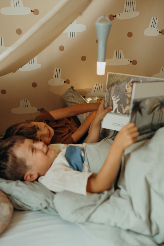 Latarka wielofunkcyjna dla dzieci niebieska Kidyflashlight Kidywolf