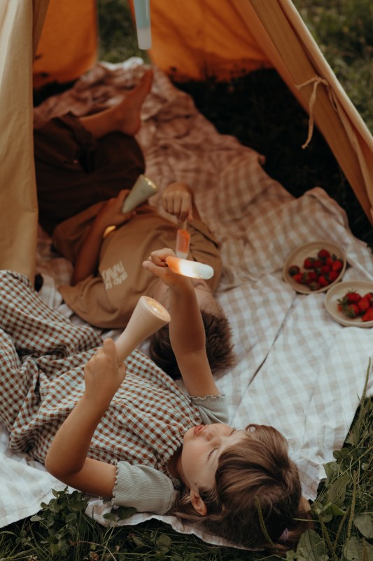 Latarka wielofunkcyjna dla dzieci niebieska Kidyflashlight Kidywolf