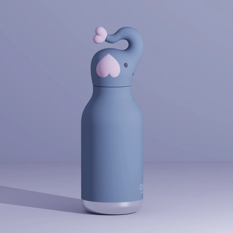 Butelka termiczna ze słomką Bestie Słoń 460 ml Asobu