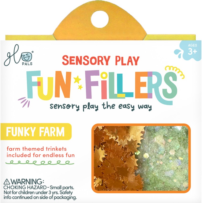Wkład figurki brokaty do słoików zabaw sensorycznych FARMA Fun Fillers Glo Pals