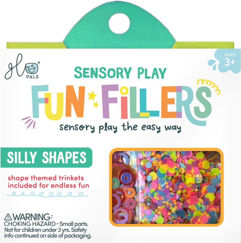 Wkład figurki brokaty do słoików zabaw sensorycznych SHAPES Fun Fillers Glo Pals