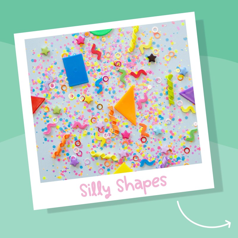 Wkład figurki brokaty do słoików zabaw sensorycznych SHAPES Fun Fillers Glo Pals